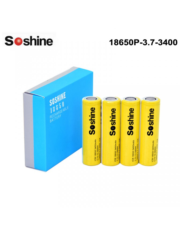 Soshine 18650 3.7V 3400mAh 3C Li-ion Recgargeable Battery